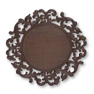 ONE NEW Gracious Goods GG Collection Acanthus Leaf Metal Charger Serving Pla…